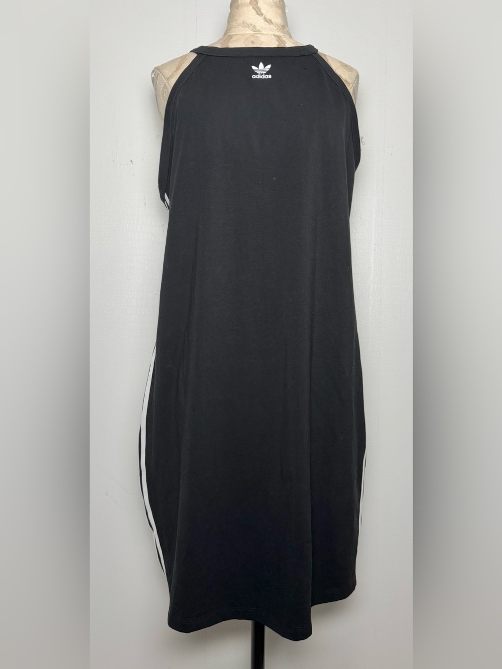 Adidas Originals Black 3 Stripe Bodycon Tank Dress NWT 2X Athleisure